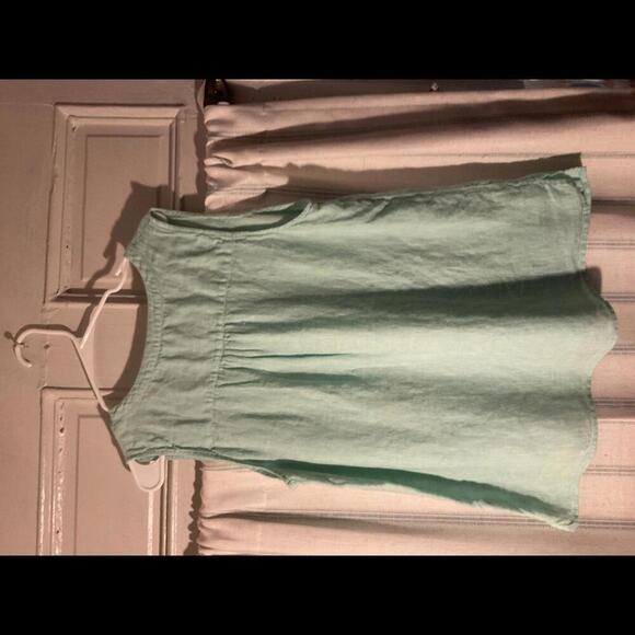 Talbot's Sleeveless Green V Neck Linen Blouse Size Large - Picture 7 of 8